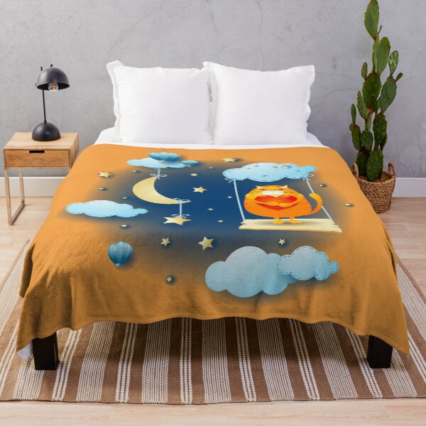 Item preview, Cat in love over the swing, at night designed and sold by LuisaVenturoli.