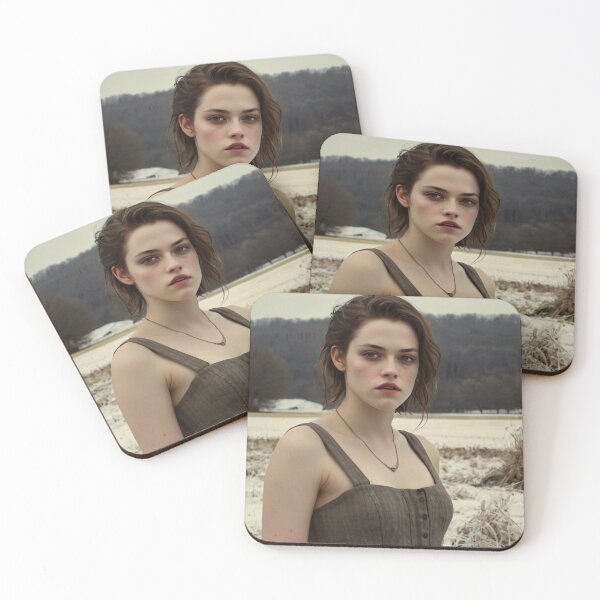 Item preview,  Autumnal fall seasonal art of a beautiful woman standing in a snowy field after Bougereau designed and sold by Vintage Designs +.