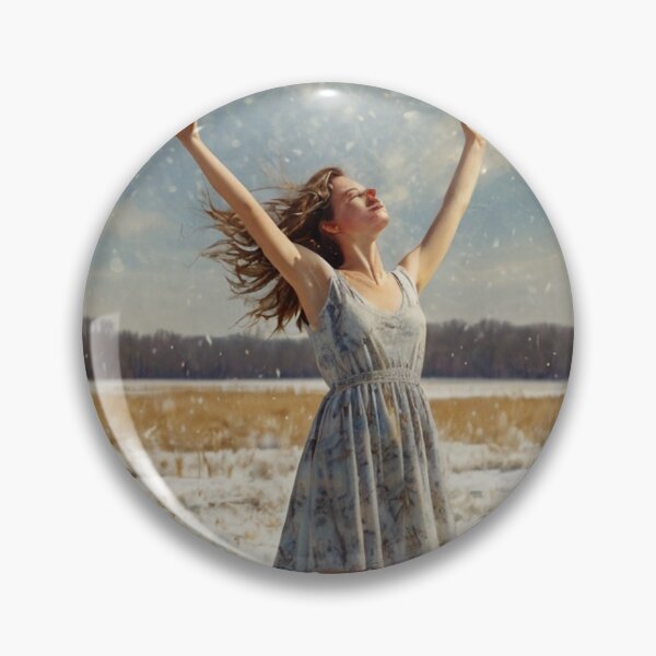 Item preview,  Autumnal fall seasonal art of a beautiful woman standing in a snowy field after Bougereau designed and sold by Vintage Designs +.