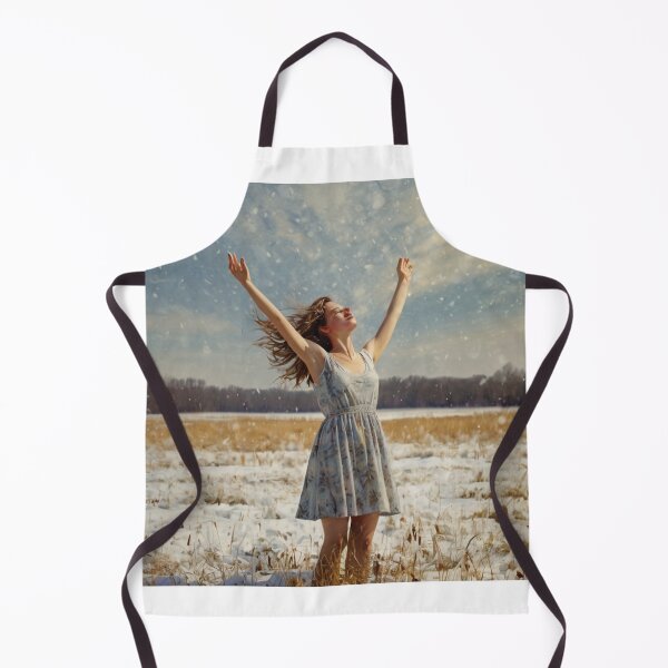 Item preview,  Autumnal fall seasonal art of a beautiful woman standing in a snowy field after Bougereau designed and sold by Vintage Designs +.