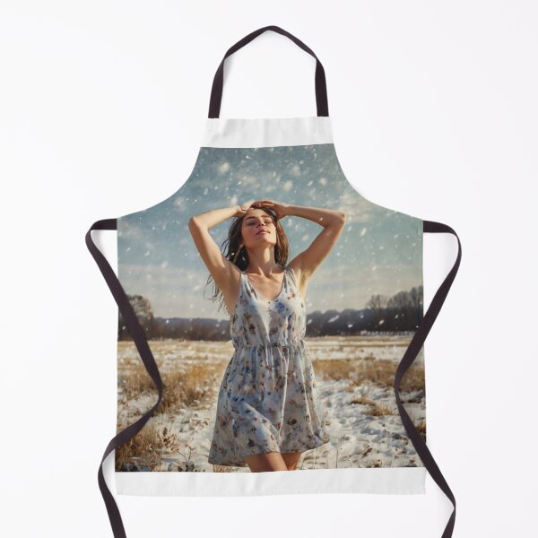 Item preview, Autumnal fall seasonal art of a beautiful woman standing in a snowy field after Bougereau designed and sold by Vintage Designs +.