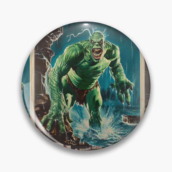 Item preview, Green Grotesque Creature in Retro Poster Style designed and sold by Piotrek0001.
