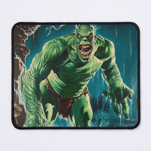 Item preview, Green Grotesque Creature in Retro Poster Style designed and sold by Piotrek0001.