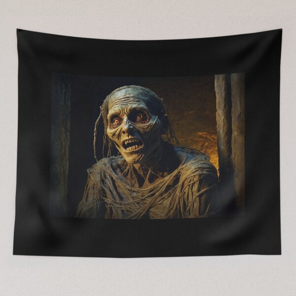 Item preview, A creepy evil undead mummy painting designed and sold by Vintage Designs +.
