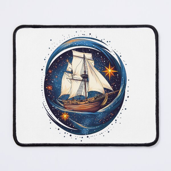 Item preview, Sailing Ship In The Stars Cosmic Nautical Adventure Design designed and sold by ThreadQuirk.