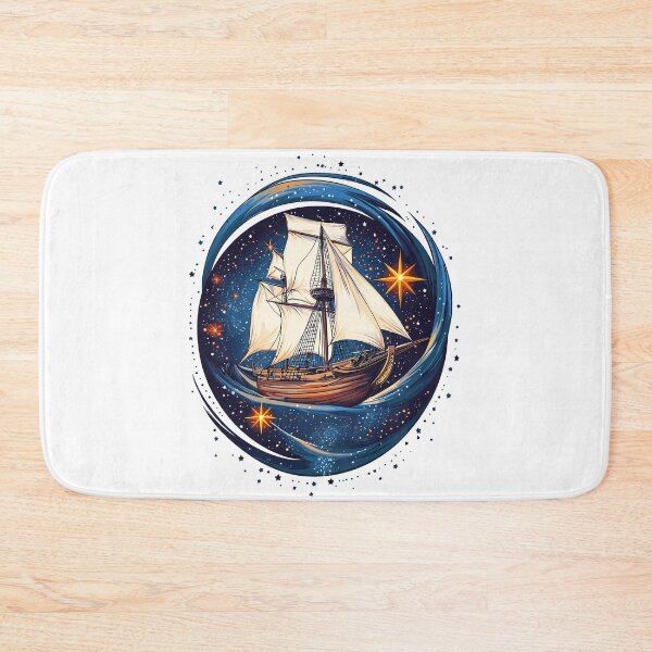 Item preview, Sailing Ship In The Stars Cosmic Nautical Adventure Design designed and sold by ThreadQuirk.