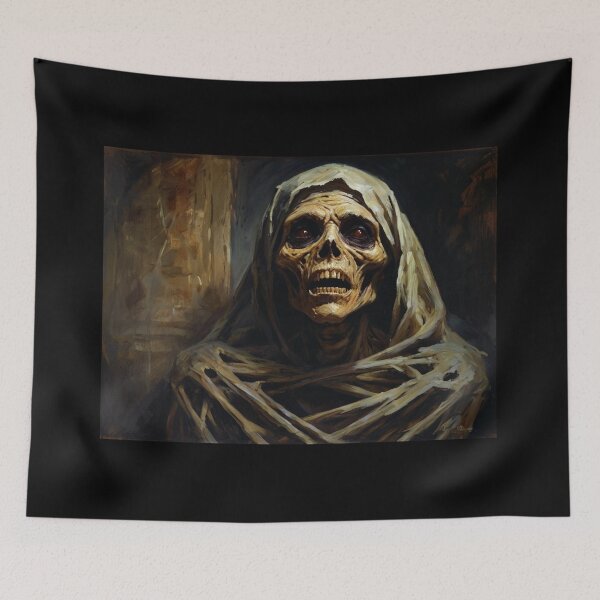 Item preview, A creepy evil undead mummy painting designed and sold by Vintage Designs +.