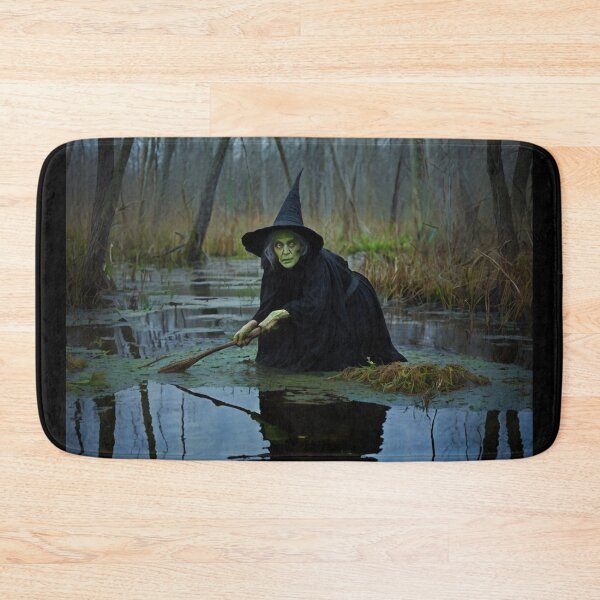 Item preview, Evil hag in her steamy bog old woman Witch painting artwork designed and sold by Vintage Designs +.
