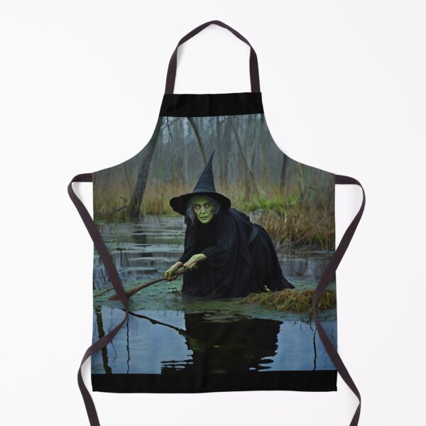 Item preview, Evil hag in her steamy bog old woman Witch painting artwork designed and sold by Vintage Designs +.