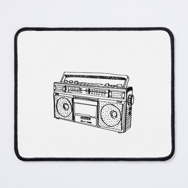 Item preview, Retro Boombox Fine Line Sketch designed and sold by katelsandpeach.