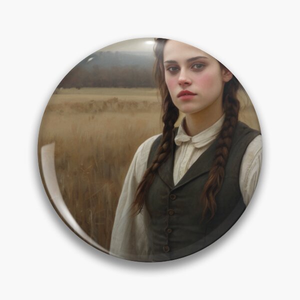 Item preview,  Autumnal fall seasonal art of a beautiful woman standing in a field after Bougereau designed and sold by Vintage Designs +.
