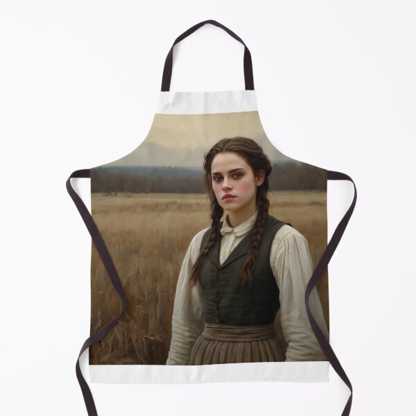 Item preview, Autumnal fall seasonal art of a beautiful woman standing in a field after Bougereau designed and sold by Vintage Designs +.