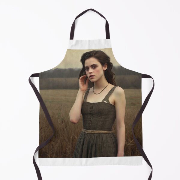 Item preview, Autumnal fall seasonal art of a beautiful woman standing in a corn field after Bougereau designed and sold by Vintage Designs +.