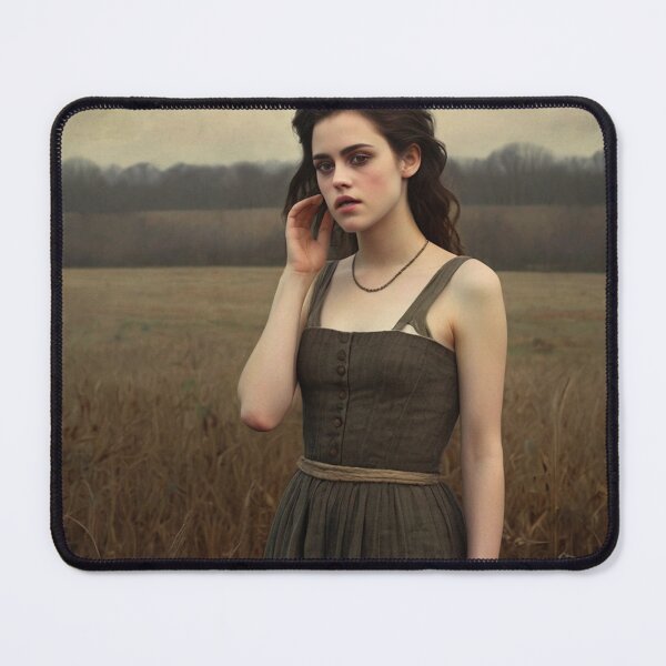 Item preview, Autumnal fall seasonal art of a beautiful woman standing in a corn field after Bougereau designed and sold by Vintage Designs +.