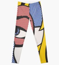 Girl with a tear, Roy Lichtenstein tribute illustration Leggings