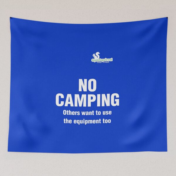 Item preview, Gym Squirrel No Camping white lettering (black also available) designed and sold by DJVYEATES.