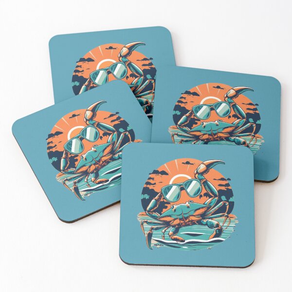 Item preview, A cool crab relaxing on the beach designed and sold by NiRia Spot.