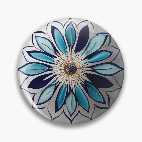 Artikelvorschau, Blaues abstraktes Blumenmandala entworfen und verkauft von lepetitgekko.
