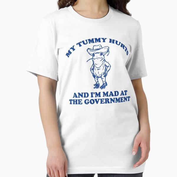 Artikel-Vorschau von Mein Bauch tut weh und ich bin sauer auf die Regierung Vintage Style Shirt, Retro Cartoon T Shirt, Seltsames T Shirt, Meme T Shirt, Albern, designt und verkauft von samidsou.