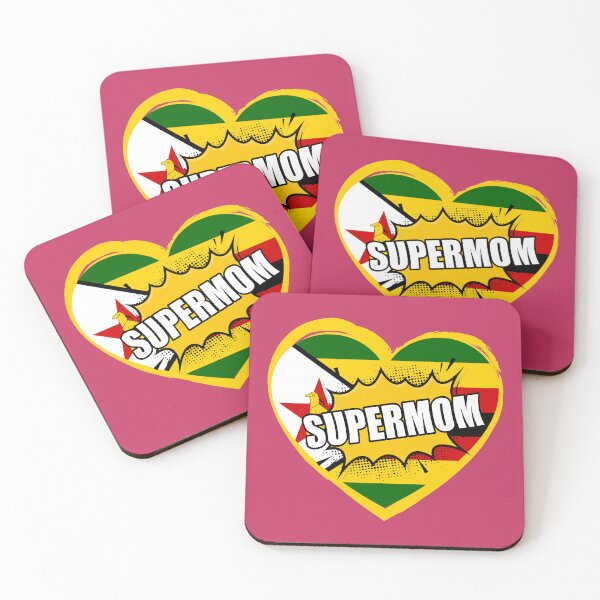 Item preview, Southern African Zimbabwean Flag SuperMom Heart designed and sold by KiffDesigns.