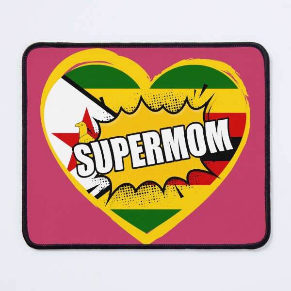 Item preview, Southern African Zimbabwean Flag SuperMom Heart designed and sold by KiffDesigns.