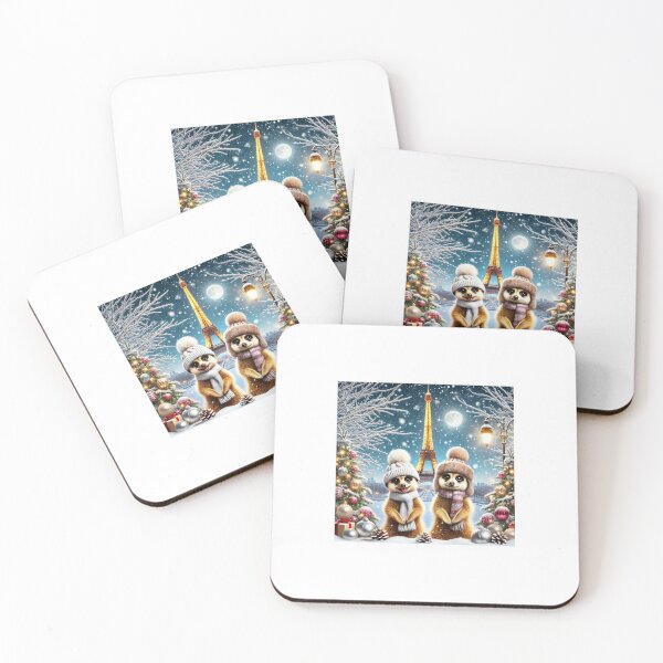 Item preview, Parisian Christmas: Meerkats Enjoy a Magical Holiday at the Eiffel Tower designed and sold by themeerkatman.