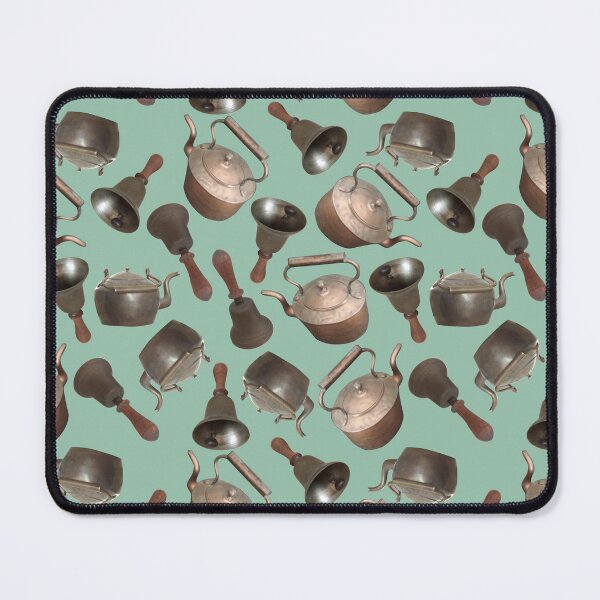 Item preview, Antique Bells and Copper Kettles on Soft Green designed and sold by Art in My Loft.