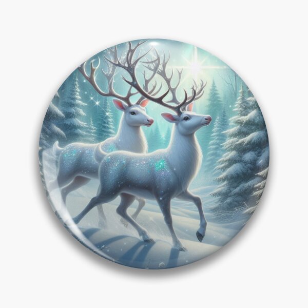 Item preview, Merry Christmas with glittering white rain deers designed and sold by coloursforkids.