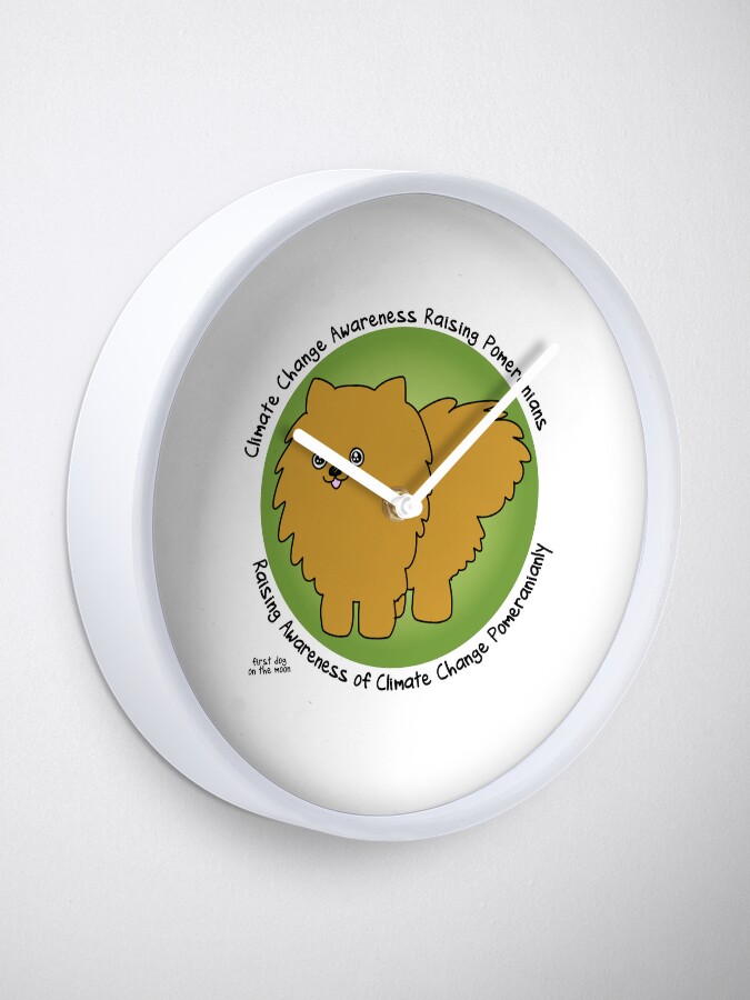 Thumbnail 1 of 4, Clock, Climate Change Awareness Raising Pomeranians designed and sold by firstdog.