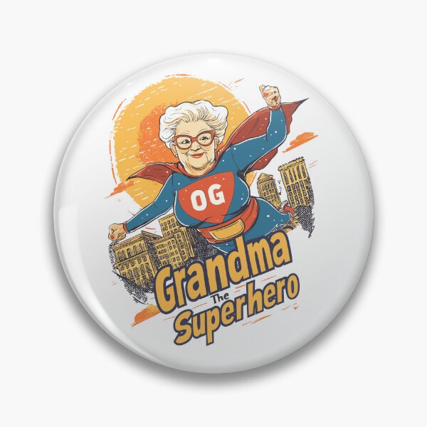 Item preview, "OG" Superhero Grandma Cartoon Illustration designed and sold by ThreadQuirk.