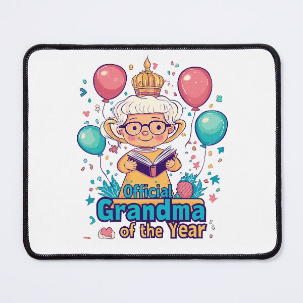 Item preview, Fun "Official Grandma of the Year" with Balloons and Crown designed and sold by ThreadQuirk.