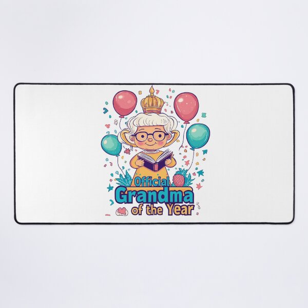 Item preview, Fun "Official Grandma of the Year" with Balloons and Crown designed and sold by ThreadQuirk.
