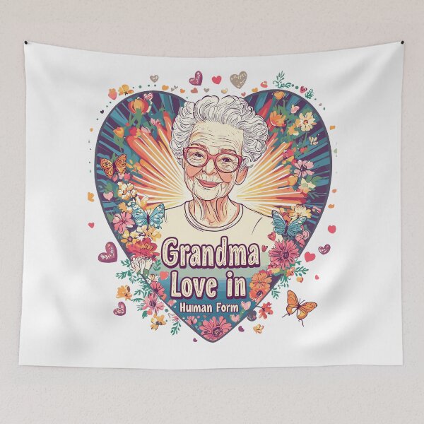 Item preview, Heartfelt "Grandma Love in Human Form" Floral and Butterfly Art designed and sold by ThreadQuirk.