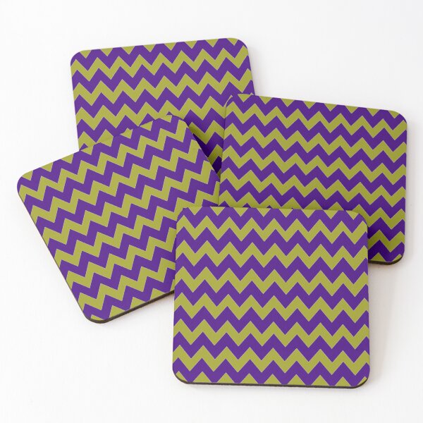 Item preview, Warm Hugs, Cool Zigs! Olive Green and Violet Cozy Winter Zigzag Pattern designed and sold by IraNiva.