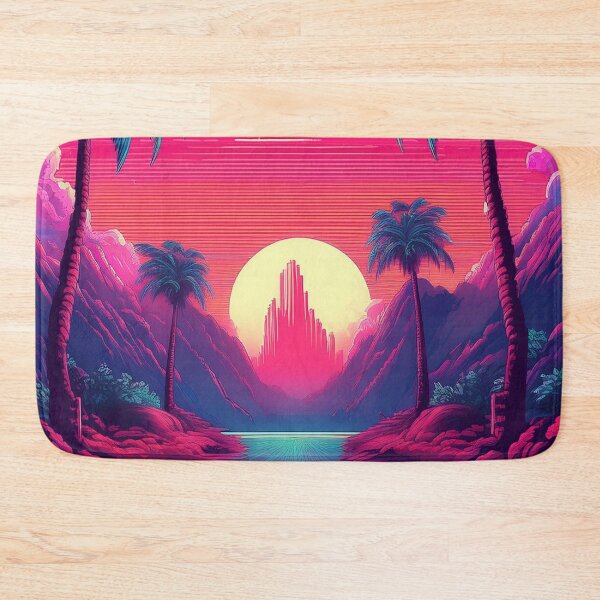 Item preview, Neon Sunset Paradise - Retro 80s Tropical Vibes designed and sold by RaiyaTees.