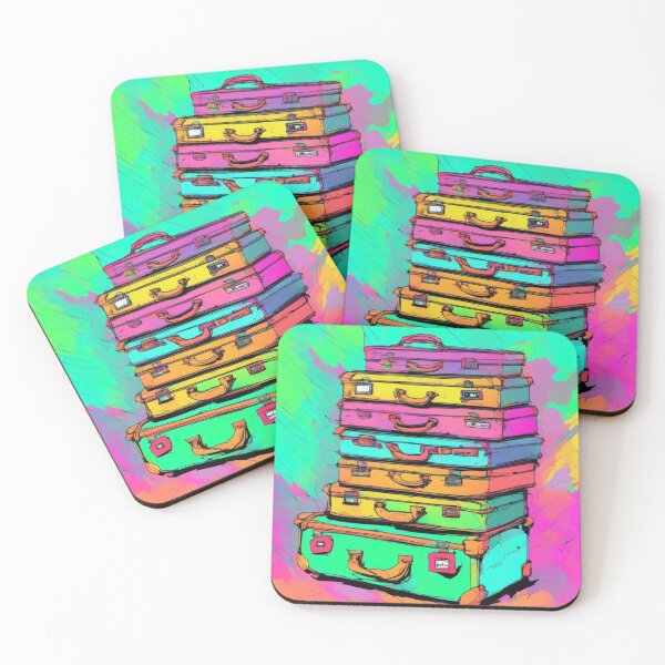 Item preview, Neon Stacked Luggage designed and sold by DotMoCreations.