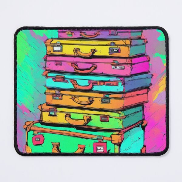 Item preview, Neon Stacked Luggage designed and sold by DotMoCreations.