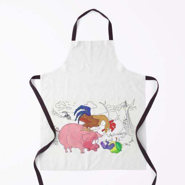 Item preview, Humorous Cartoon Farmyard with Pig, Rooster and Grub designed and sold by Amanda Roussos.