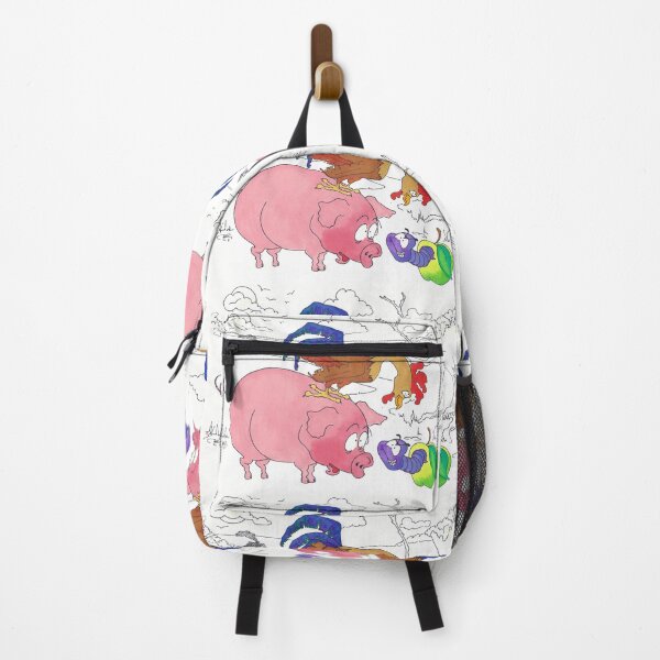 Item preview, Humorous Cartoon Farmyard with Pig, Rooster and Grub designed and sold by Amanda Roussos.