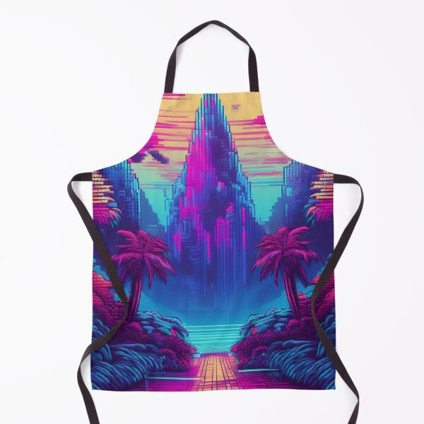 Item preview, Neon Tropical Futuristic Landscape – Sci-Fi Vibes designed and sold by RaiyaTees.