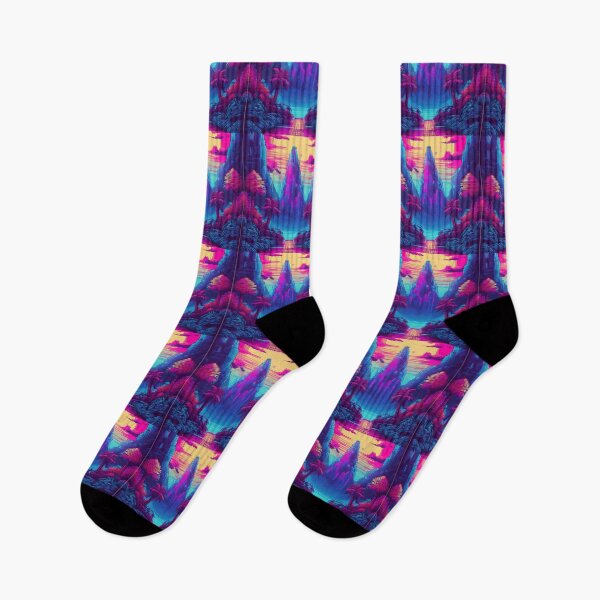 Item preview, Neon Tropical Futuristic Landscape – Sci-Fi Vibes designed and sold by RaiyaTees.