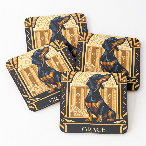 Item preview, Art Deco Dog Graceful Dachshund Portrait designed and sold by Cute-Cuddles.