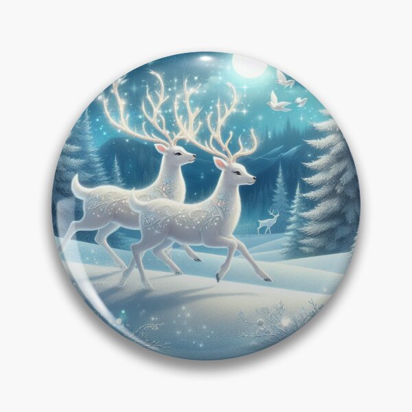 Item preview, Merry Christmas with glittering white rain deers designed and sold by coloursforkids.