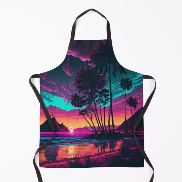 Item preview, Neon Sunset on a Tropical Shore Vaporwave designed and sold by AdamesArtStudio.