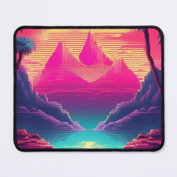 Item preview, Retro Neon Tropical Sunset – Futuristic Art designed and sold by RaiyaTees.