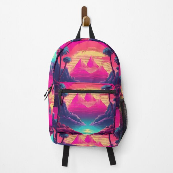 Item preview, Retro Neon Tropical Sunset – Futuristic Art designed and sold by RaiyaTees.