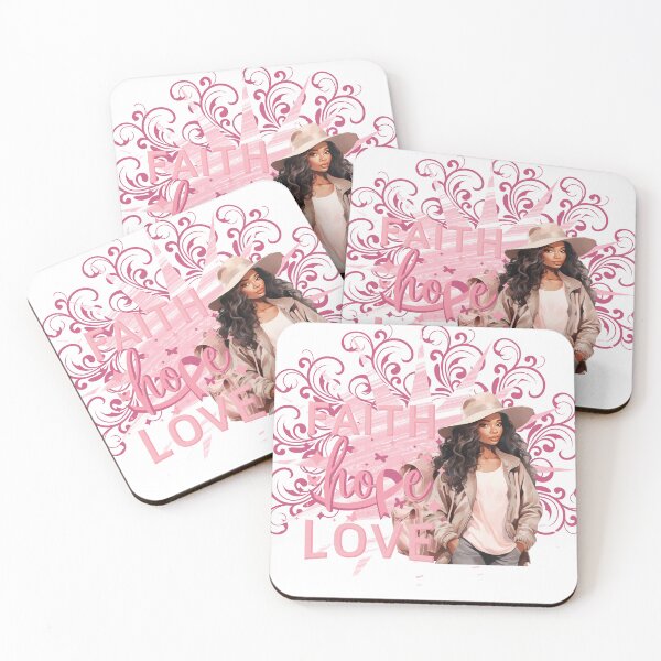 Item preview, Pink Faith, Hope, Love with Pink Starbust and Swirls  designed and sold by DotMoCreations.