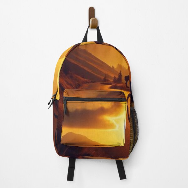 Item preview, A Silhouette Of A Cyclist Speeding Down A Mountain Trail. designed and sold by IrsathThaslima.