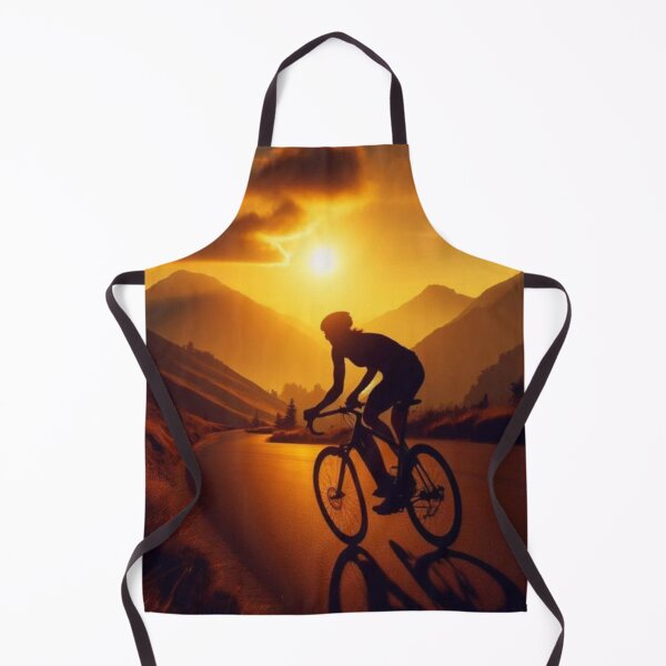 Item preview, A Silhouette Of A Cyclist Speeding Down A Mountain Trail. designed and sold by IrsathThaslima.