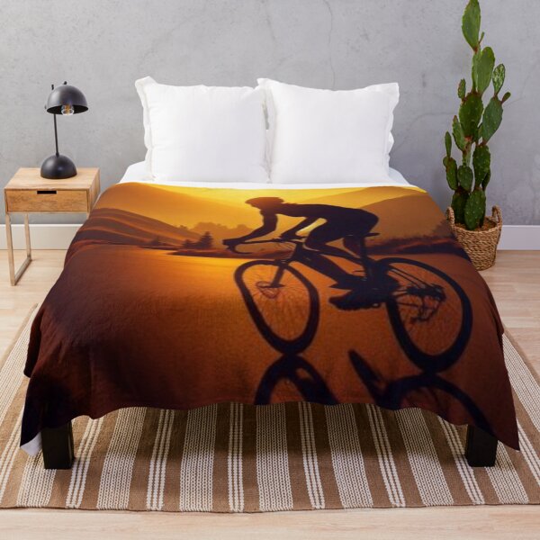 Item preview, A Silhouette Of A Cyclist Speeding Down A Mountain Trail. designed and sold by IrsathThaslima.